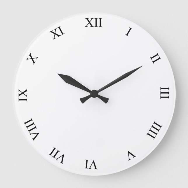 Relógio Grande Números romanos pretos Relógios Rodeados (Frente)