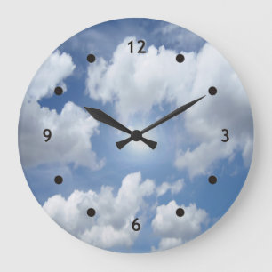 Relógio Grande Nuvens do Céu Azul + suas ideias