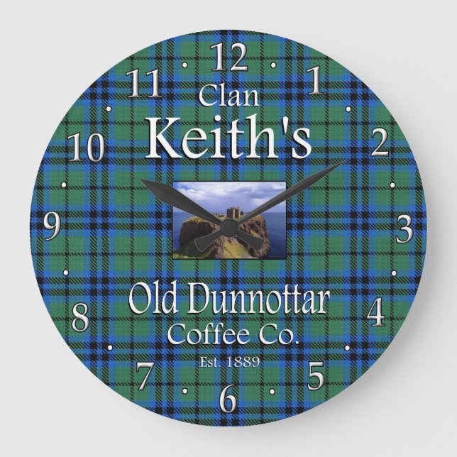 Relógio Grande O antigo Dunnottar Coffee Co. de Clan Keith. (Frente)