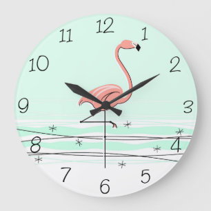 Relógio Grande O Aqua do flamingo numera o pulso de disparo