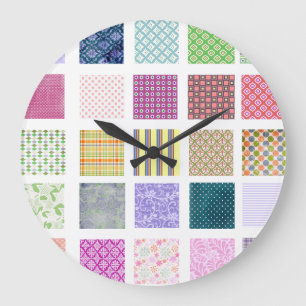 Relógio Grande O arco-íris telhou o teste padrão dos quadrados