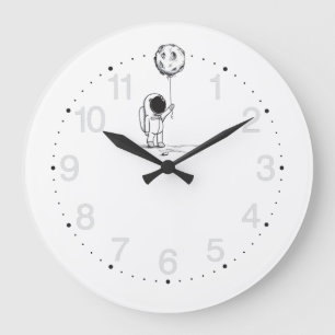 Relógio Grande O astronauta no espaço com cosmos do balão da lu
