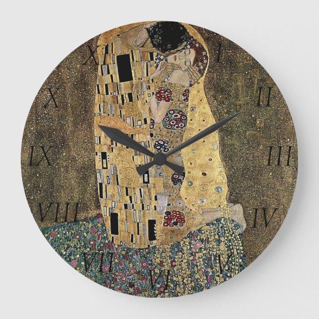 Relógio Grande O beijo de Gustavo Klimt (cerca de 1908) (Frente)