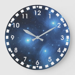 Relógio Grande O cluster de estrelas Pleiades com quadro branco