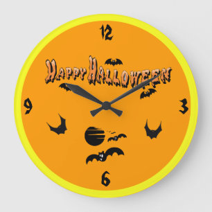 Relógio Grande O Dia das Bruxas feliz & os bastões -