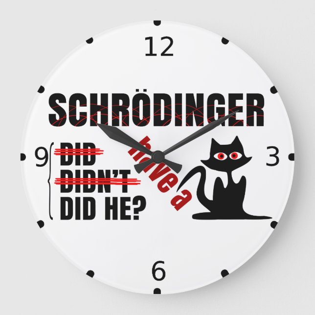 Relógio Grande O Dillema de Schrodinger (Frente)