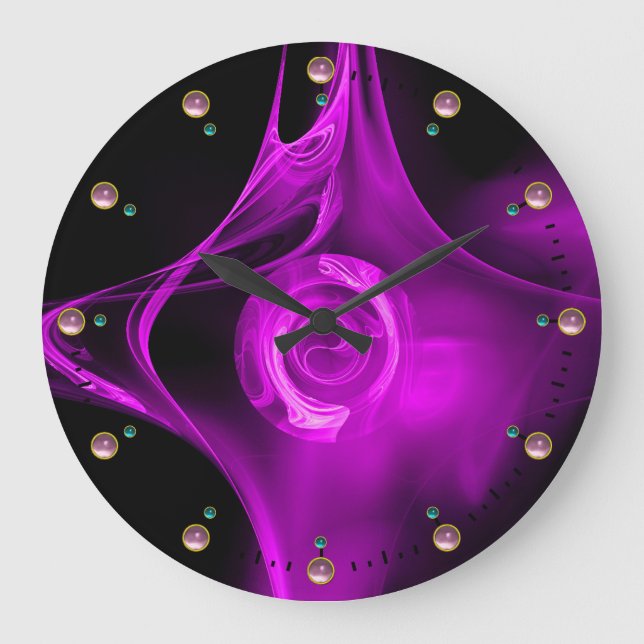 RELÓGIO GRANDE O FRACTAL ROXO AUMENTOU EM PEDRAS PRECIOSAS (Frente)