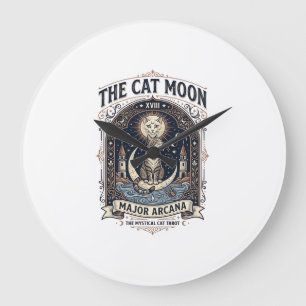 Relógio Grande O Gato Carta de Tarot do Gato Lua Arcano Maior Vin