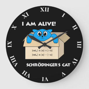 Relógio Grande O Gato de Engraçado Schrodinger é Mecânica Quântic