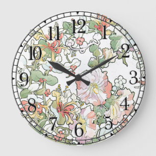 Relógio Grande O Hollyhock de Nouveau da arte de Mucha floresce o