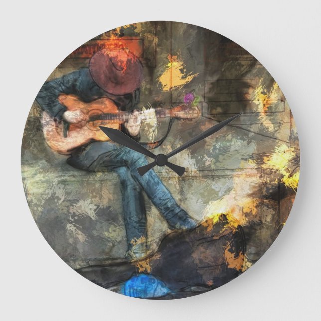 Relógio Grande O Homem de Violão (Frente)