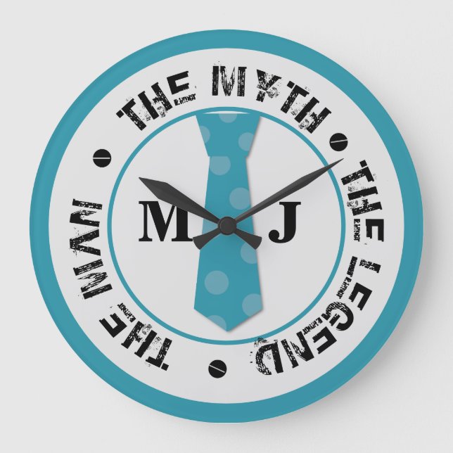 Relógio Grande O homem o mito da legenda nome personalizado (Frente)