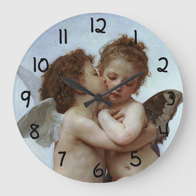 Relógio Grande O L'Amour de Bouguereau e a psique, enfants (Cupid (Frente)