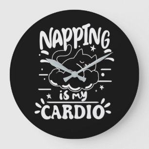 Relógio Grande O Napping É O Meu Cardio Simples Design De Gato En