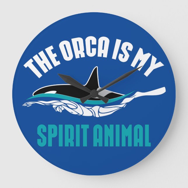 Relógio Grande O Orca é o meu animal espiritual  (Frente)