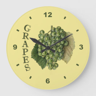 Relógio Grande O pulso de disparo ~Botanical das uvas brancas