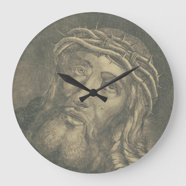 Relógio Grande O Santo Rosto De Jesus Arte Monocromática (Frente)