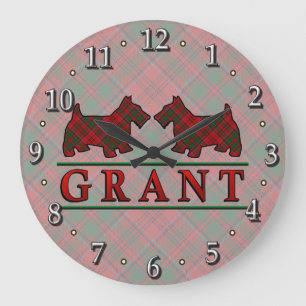 Relógio Grande O Scottie do Tartan de Grant do clã persegue o