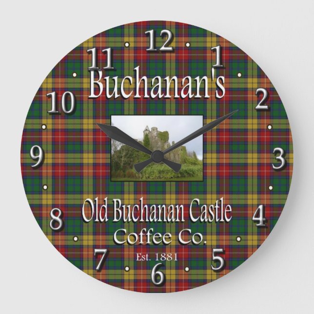 Relógio Grande O velho Buchanan Castle Coffee Co. (Frente)