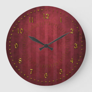 Relógio Grande O vermelho rico descascou o Grunge numerado