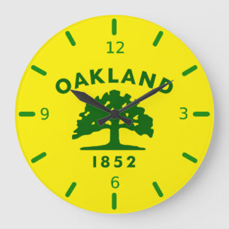 Relógio Grande Oakland (California) flag Large Clock
