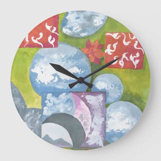 Relógio Grande Observance Folk Art de AnyaC (Frente)