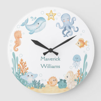 Relógio Grande Ocean Theme Wall Clock