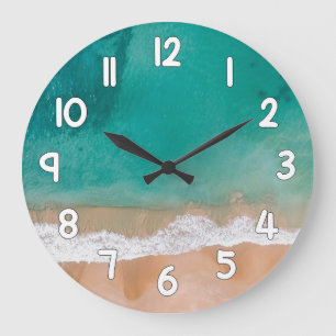 Relógio Grande Ocean Wave Wall Clock – Sand and Sea Beach Home De