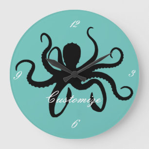 Relógio Grande Octopus Silhouette Thunder_Cove