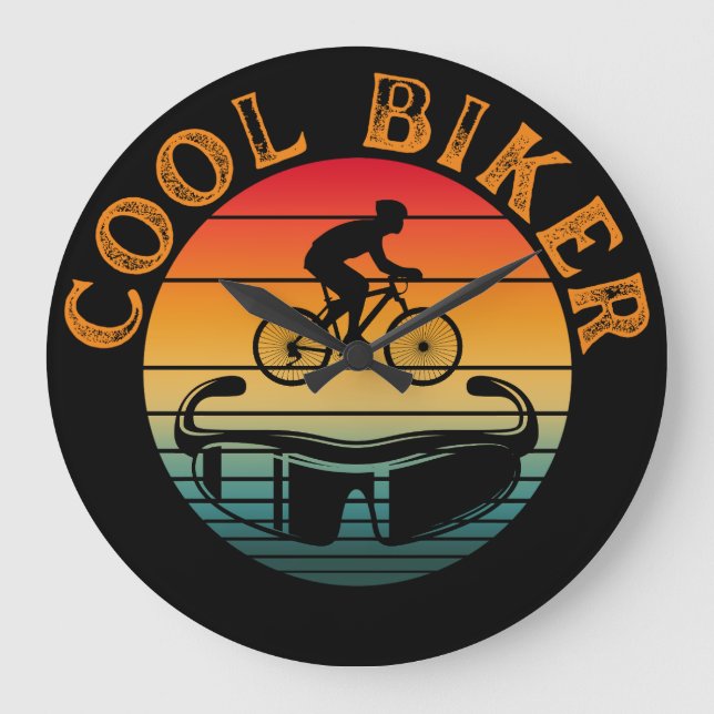 Relógio Grande Óculos de Sol Cool Biker Sunset (Frente)