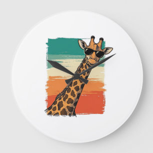 Relógio Grande Óculos de Sol de Girafa Legal Camisa Vintage Pôr d