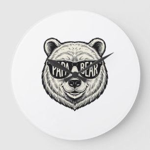 Relógio Grande Óculos de sol do Papai Urso Cabeça de Urso Design 