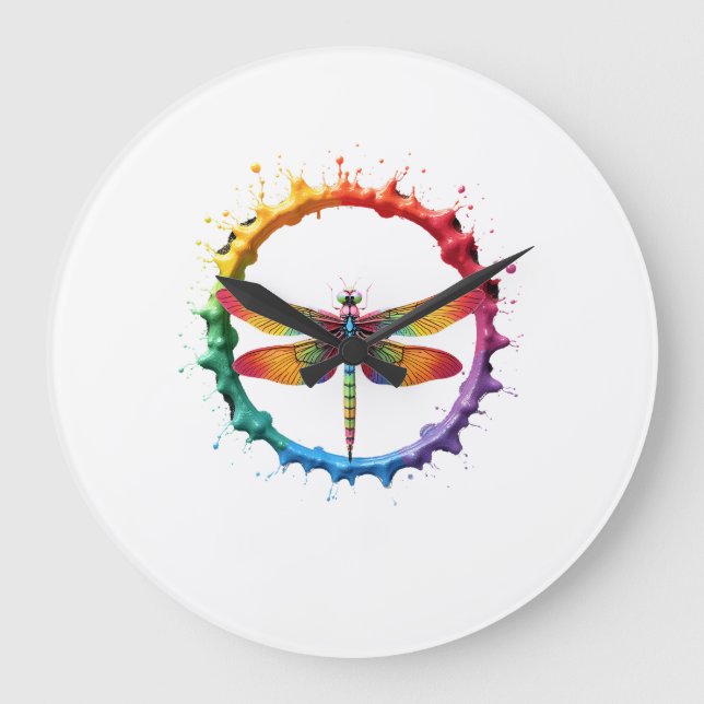 Relógio Grande Óculos de Sol Estilo Tie Dye com Ilustração de Lib (Frente)