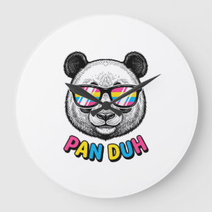 Relógio Grande Óculos de Sol Panda Engraçado Camisa de Gravura Vi