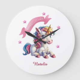 Relógio Grande Olá Baby Unicorn