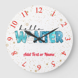 Relógio Grande Olá Winter Snowman Customize