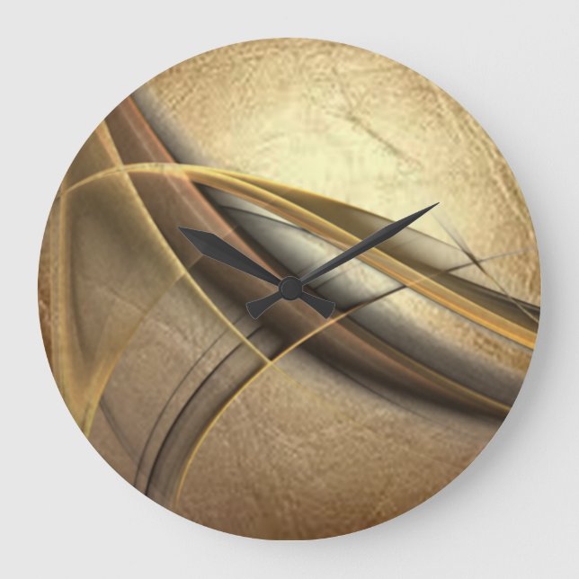 Relógio Grande Olhar de couro luxuoso elegante (Frente)