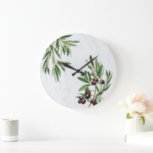 Relógio Grande Olive Folha da Grécia Mediterrânica
