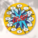 Relógio Grande OMG Diversão Retrô Quadrinhos Pop Art<br><div class="desc">Relógios pop de quadrinhos de super-herói divertidos e modernos que certamente adicionarão um toque de cor a vários ambientes em sua casa ou escritório. Uma maneira ideal de presentear a si mesmo ou a alguém que você conhece com esses relógios de designer exclusivos e legais da Comic Con. Por que...</div>