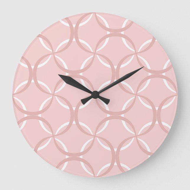 Relógio Grande Ondas cor-de-rosa: padrão chic sem costura (Frente)