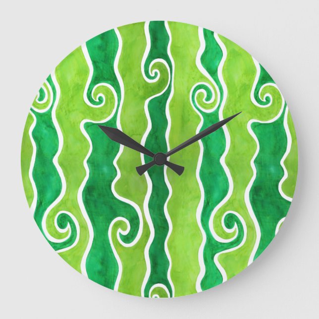 Relógio Grande Ondas de Limão Verde (Frente)