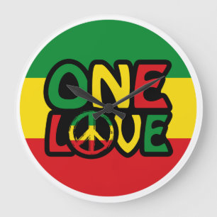 Relógio Grande One Love, Reggae design with reggae colors