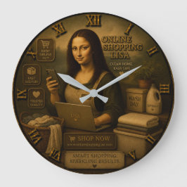 Relógio Grande Online Shopping Funny Mona Lisa Shopper Gift