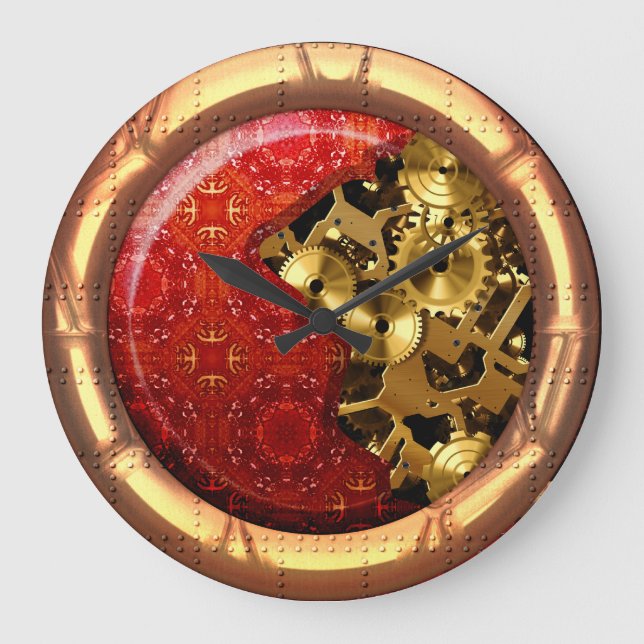 Relógio Grande Opções do pulso de disparo de parede de Steampunk (Frente)