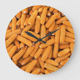 Relógio Grande Orange Corn Cob: Colheita de Fundo Agrícola