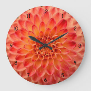 Relógio Grande Orange Dahlia Flower Clock