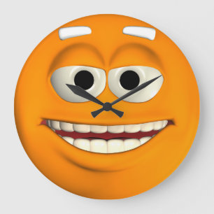 Relógio Grande Orange Emoticon