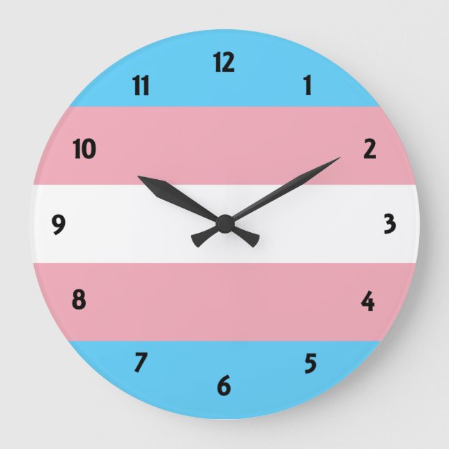 Relógio Grande Orgulho Transgênero (Frente)