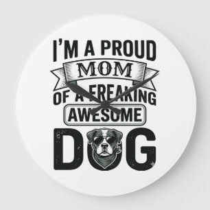Relógio Grande Orgulhosa Mãe de Cachorro Desenho Vetorial de Grav