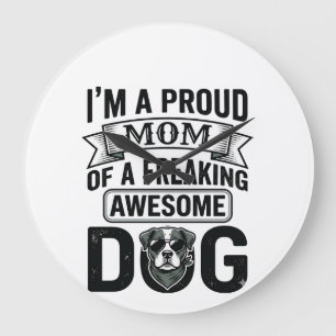 Relógio Grande Orgulhosa Mãe de Cachorro Desenho Vetorial de Grav